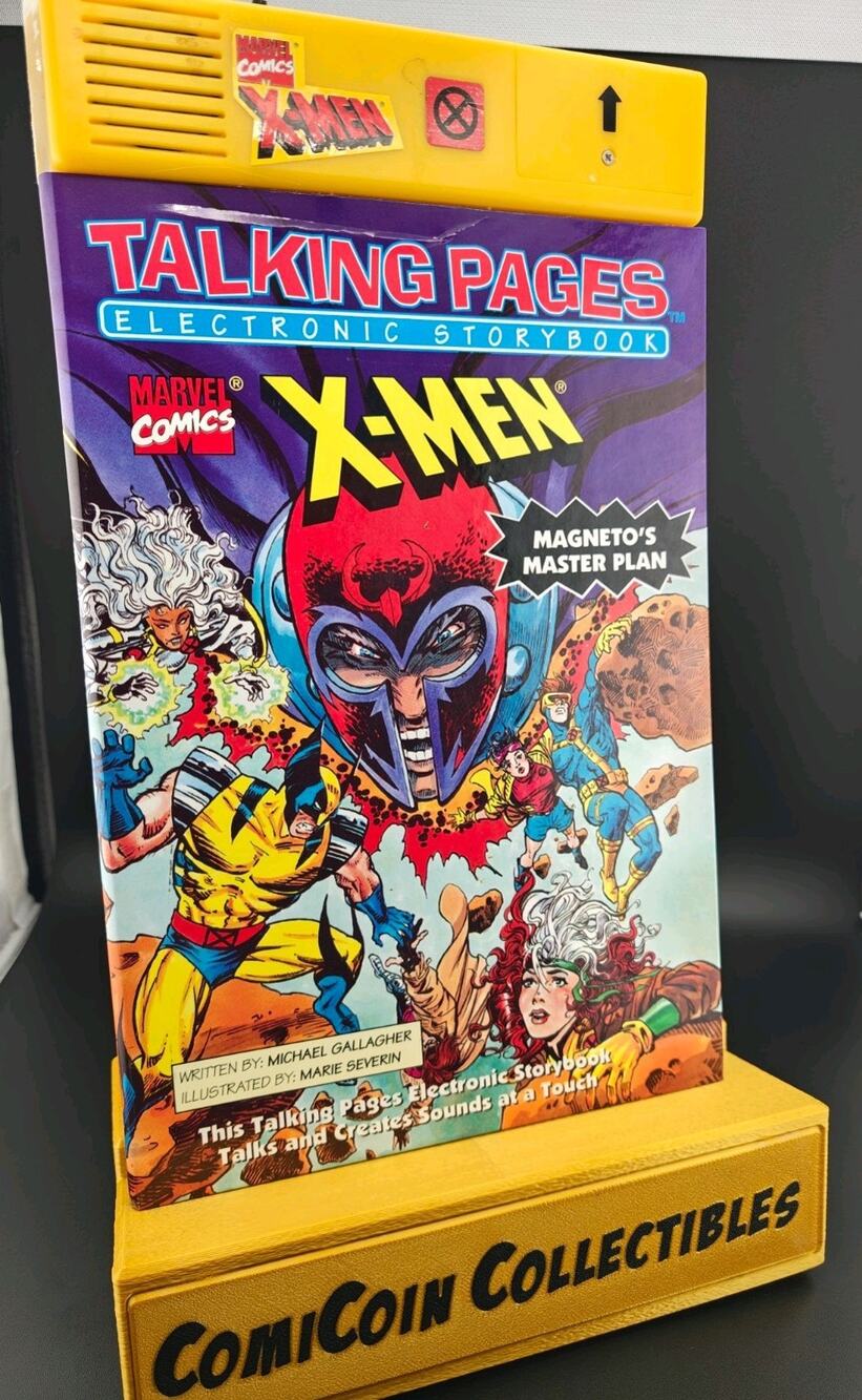 Vintage 1995 Marvel X-Men Talking Pages Storybook Magneto's Master Plan Tested